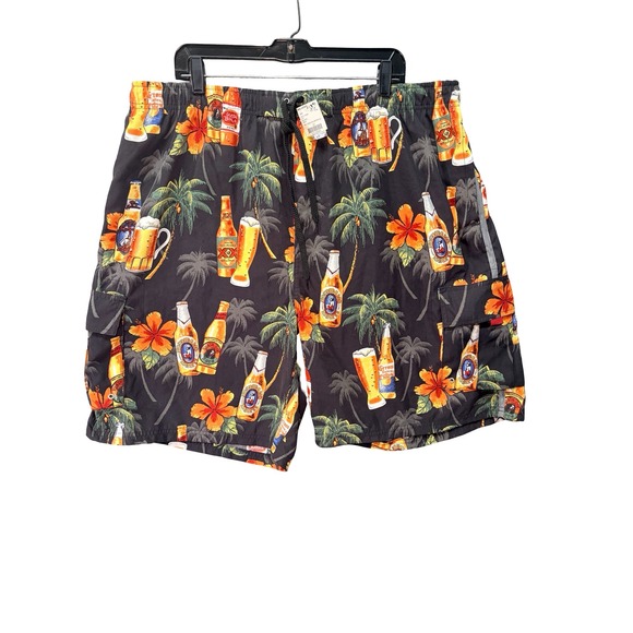 Big Dogs Other - Big Dogs Mens 2X Cargo Board Shorts Beer Tropical Palm Tree Swim Trunks NWT